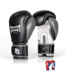 Kids Boxing Gloves - Paffen Sport 10oz for Training in Boxing Kickboxing Muay Thai & K1 - Black/White/Gray - Buy Online on GoSupps.com