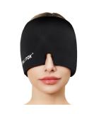 EXQUISLIFE Migraine Relief Cap | Gel Ice Head Wrap for Headaches Sinus and Puffy Eyes | Hot and Cold Therapy Mask (Black) - International Shipping Available - Buy Online on GoSupps.com