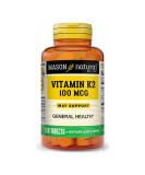 Mason Natural Vitamin K2 100 mcg - 100 Tablets for Bone Health & Heart Support - Buy Online on GoSupps.com