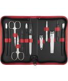 Solingen Manik r Set 12 - Premium Nail Set for Men & Women | Complete Manicure & Pedicure in Red Synthetic Leather Etui - Buy Online on GoSupps.com