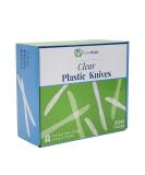 SafeWare 200 Heavy Duty Clear Plastic Knives - Disposable Silverware for Party, BBQ, Picnic, Family, Office, Restaurant - Buy Online on GoSupps.com