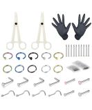Jconly 46Pcs Ear Nose Lip Piercing Kit - 20G 18G Colorful 316L Steel Needles & Clamps - Buy Online on GoSupps.com