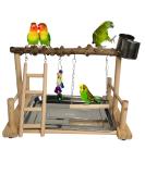Hamiledyi Parrot Playground Bird Playstand with Feeder Cups and Toys - Exercise Gym for Cockatiel, Conure, Lovebirds - Pet Activity Center and Training Stand - Buy Online on GoSupps.com