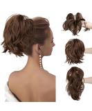 CJL Medium Brown 8 inch Claw Clip Ponytail Hair Extension | Messy Bun Hairpiece - Buy Online on GoSupps.com