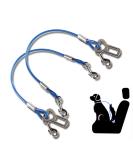 Yaodhaod Dog Seat Belt - Steel Wire Bite-Resistant Car Safety Belt for Dogs & Cats (40cm Blue) - Double Clip & Buckle Adapter - 2PCs - Buy Online on GoSupps.com