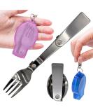 Foldable Fork and Spoon Set Portable Folding Spoon and Fork Set with Two Plastic Storage Cases for Travel Camping Thermos Outdoors Picnic - Buy Online on GoSupps.com