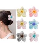 Sivlki 6-Piece Flower Hair Clips - Cute Acrylic Claw Clips for Thick Hair - Perfect Gift for Women & Girls - Buy Online on GoSupps.com