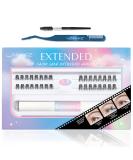 LANKIZ DIY Eyelash Extension Kit - 32pcs Wide-stem Cluster Lashes | Super Hold Mascara Brush | Bond and Seal Eyelash Glue | Applicator | Faux Mink Individual Lashes - Starter Kit - Buy Online on GoSupps.com