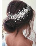 Vakkery Silver Pearl Crystal Wedding Hair Comb - Bridal Hairpiece & Flower Headpiece for Brides & Bridesmaids - Buy Online on GoSupps.com