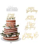 Ouligay 6Pcs Happy Birthday Cake Toppers Side Mirror Acrylic Cake Topper Glitter Happy Birthday Cupcake Toppers Birthday Decorations for Birthday Wedding DIY Cake Party Supplies - Buy Online on GoSupps.com