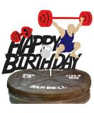 G-LOVELY'S Gym Happy Birthday Cake Decorations Glitter Weight Lifting Themed Cake Toppers Fitness Barbell Kettlebell Party Decor Supplies for Men Women Boy Girl and Fitness Lovers - Buy Online on GoSupps.com
