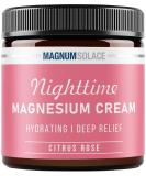 Nighttime Magnesium Cream for Muscle Relaxation - Topical Magnesium Chloride Lotion for Legs, Arms, and Chest - USA Made, Safe for Kids (Citrus Rose) - 4 fl oz - Buy Online on GoSupps.com