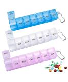 3 Pieces Pill Box Organiser Pill Dispenser Box 7 Day Pill Box Organiser One Time a Day Weekly Pill Box Pill Organiser for Medication Supplements Vitamins Cod Liver Oil - Buy Online on GoSupps.com