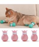 Premium 4-Pack Anti-Scratch Silicone Cat Boots | Adjustable Paw Protection for Bathing & Grooming | Rosa Cat Paw Cover Type 1 - Buy Online on GoSupps.com