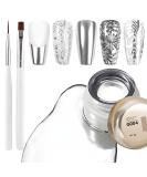 U-Shinein Metallic Liner Gel Kit - Nail Art Paint with Brushes | UV Nail Gel for Strong Reflection & Silver Finish - Buy Online on GoSupps.com