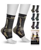 Copper Ankle Brace for Men & Women | Compression Sleeve for Achilles Tendonitis & Plantar Fasciitis | Eases Swelling & Sprains - Medium Black Pair - Buy Online on GoSupps.com