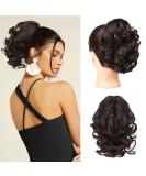 REECHO Ponytail Extension 9" Short Curly Wavy Claw Clip Pony tails Hair Extensions HP001 Hairpieces for Women - Dark Brown - Buy Online on GoSupps.com
