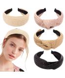 Ivyu Knotted Turban Headbands for Women - Straw Boho Twist Hair bands - Wide Top Knot Hairbands for Girls - Beech Beauty Accessories - Buy Online on GoSupps.com
