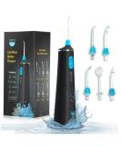 Remi Cordless Water Flosser - Portable Rechargeable Oral Irrigator with 5 Modes & Nozzles | Effective Tartar & Plaque Remover (Charcoal - Buy Online on GoSupps.com