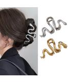 Silver Snake Hair Clips - Large Metal Hair Claw Accessories for Women & Girls (2Pcs) - Buy Online on GoSupps.com