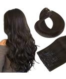 Buy Hotbanana Dark Brown Clip-In Hair Extensions | Real Human Hair 14 Inch 120g 7PCs | Remy Straight Hair Extensions - International Shipping Available - Buy Online on GoSupps.com