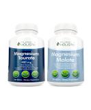 Highly Bioavailable Magnesium Taurate & Malate Bundle - 400mg - 270 + 270 Veg Tabs - Buy Online on GoSupps.com