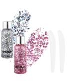 Shop Body Glitter Gel - Festival & Mermaid Chunky Sparkling Glitter Liquid for Face & Body | Long-Lasting Silver & Pink Sequins - Buy Online on GoSupps.com