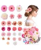 24pcs Pink Flower Hair Clips for Women & Girls - Non-Slip Rose Hair Barrettes for Bride & Kids + 30pcs Duck Billed Hair Clips - Buy Online on GoSupps.com
