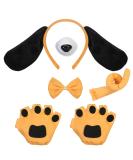 5-Piece Puppy Dog Costume Set for Adults & Kids - Headband Ears Fly Cock Fake Nose - Party Decoration Accessories in Yellow - Buy Online on GoSupps.com
