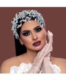 WONRLUA Wedding Headpiece for Bride  Rhinestone Bridal Headband  Bridal Hair Accessories with Alloy Leaf - Buy Online on GoSupps.com