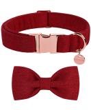 Dogwong Christmas Red Dog Collar with Removable Fly | Adjustable & Comfortable Pet Gift for Small & Medium Dogs | X-Large Size - Buy Online on GoSupps.com