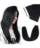 Vlasy 12 Inch Black Tape in Human Hair Extensions - 20pcs Straight Seamless Invisible Tape ins - Real Natural Hair Extensions - Buy Online on GoSupps.com
