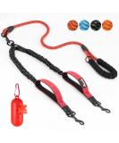 Slowton Double Linen Dog Leash - 360 Rotatable Reflective Shock-Damping for Small & Medium Dogs (3-16kg) Two Padded Handles Comfortable Training Leash in Red - Buy Online on GoSupps.com