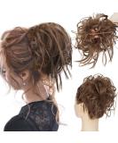 Tousled Updo Messy Bun Hair Extension - Golden Brown Synthetic Wavy Hairpiece for Women - Buy Online on GoSupps.com