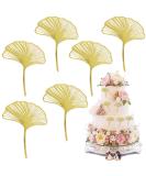 KIPTVO 6PCS Ginkgo Leaves Cake topper Acrylic Leaf Gold Cupcake Topper For Baby Shower Diy Birthday Party Wedding Valentine's Day - Buy Online on GoSupps.com