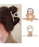 Souarts Butterfly Flowers Hair Clip Set - Non-Slip Metal Hair Clips for Girls & Women - Thick Hair Claws & Styling Accessories (Brown Bear Flowers 2 Pack) - Buy Online on GoSupps.com