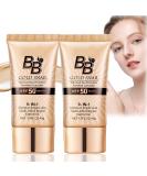 2PCS BB Cream Light Tinted SPF 50 Face Moisturiser BB Cream Medium BB Cream Foundation Tinted Moisturiser Face Women Color Correcting Cream with Snail Extracts Tinted Sunscreen for Face (Natural) - Buy Online on GoSupps.com