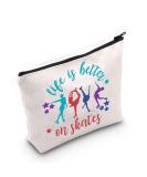 LEVLO Ice Skate Cosmetic Bag - Life Is Better On Skates - Figure Skating Gift for Women and Girls - Buy Online on GoSupps.com