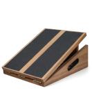 Professional Slant Board Calf Stretcher - Adjustable Incline Stretch Squat Wedge - Wooden Physical Therapy Equipment for Achilles Stretch - Brown - Buy Online on GoSupps.com