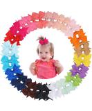 40Pcs Baby Girls Hair Clips Set - Grosgrain Ribbon Bows Barrettes Alligator Clips for Toddlers & Kids in 20 Colors - Buy Online on GoSupps.com