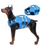 Kuoser Adjustable Ripstop Dog Lifeguard Vest - Premium Swimsuit for Small to Large Dogs - High Capacity Pet Life Jacket for Beach - XXL Blue - Buy Online on GoSupps.com