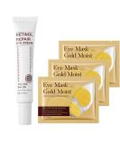 Retinol Eye Cream & 24k Under Eye Patches Kit - Anti-Aging Dark Circles & Puffy Eyes Treatment - Moisturizing & Firming Formula - Buy Online on GoSupps.com