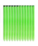 12 Pcs Green Colorful Clip-In Hair Extensions - 22 inch Synthetic Straight Hair for Kids, Girls, Women - Buy Online on GoSupps.com