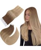 Easyouth Ombre Tape-In Extensions | Real Remy Human Hair #10/14 | Golden Brown & Dark Blonde | 14 Inch 40g | International Shipping Available - Buy Online on GoSupps.com