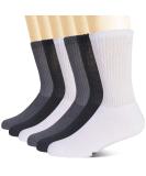 +MD Bamboo Diabetic Socks 6 Pack for Men | Circulatory Full Cushion Crew Socks - 10-13 Gray/Black/White - Buy Online on GoSupps.com