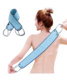 37 Exfoliating Back Scrubber with Handles - Body Exfoliator Bath Tool for Deep Exfoliation - Men & Women (Blue) - Buy Online on GoSupps.com