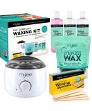 Mylee Professional Waxing Kit with Heater, Hard Wax Beads, Applicator Spatulas, Pre & After Care Gel - Charcoal & Green Tea - Buy Online on GoSupps.com