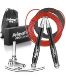 Primafit Pro Speed Jump Rope for Adults | Adjustable 3m Fitness Jump Rope with Weights 2 Ball Bearings & Anti-Slip Handles - Perfect for Boxing MMA & CrossFit - Buy Online on GoSupps.com