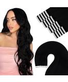 Youngsee Real Hair Tape Extensions - 60cm Black Seamless Invisible Tape In Extensions 20 Pieces 50g - Perfect for Cancer Patients - Buy Online on GoSupps.com