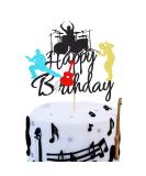 Arthsdite Happy Birthday Band Cake Topper-Drum Set Guitar Singing Cake Topper for Music Theme Birthday Party for Rock Roll Drummer Party Decor - Black Glitter - Buy Online on GoSupps.com